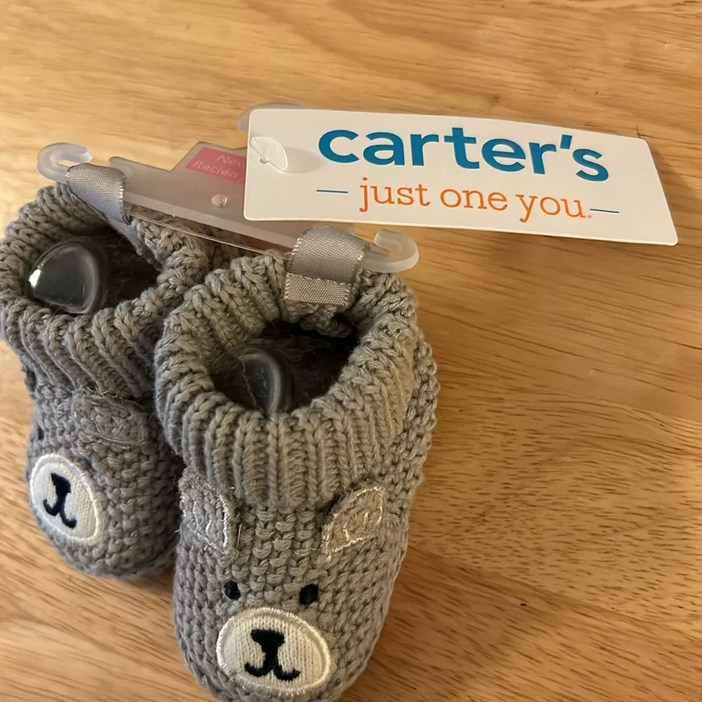 Carters newborn crochet bear shoes